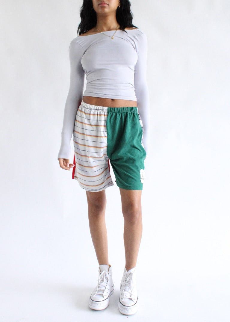 RCYCLD Striped Pieced Tee Shorts
