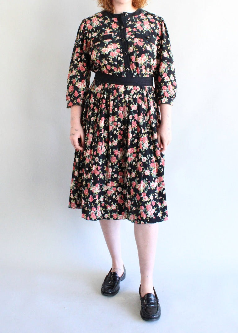 Vintage Floral Dress D0482