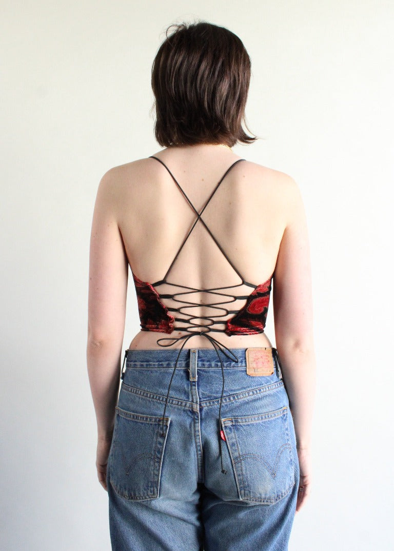 RCYCLD Strappy Velvet Tank