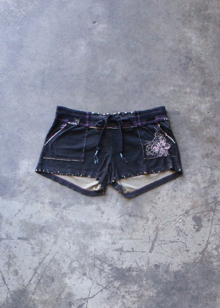 Y2K Embroidered Micro Short