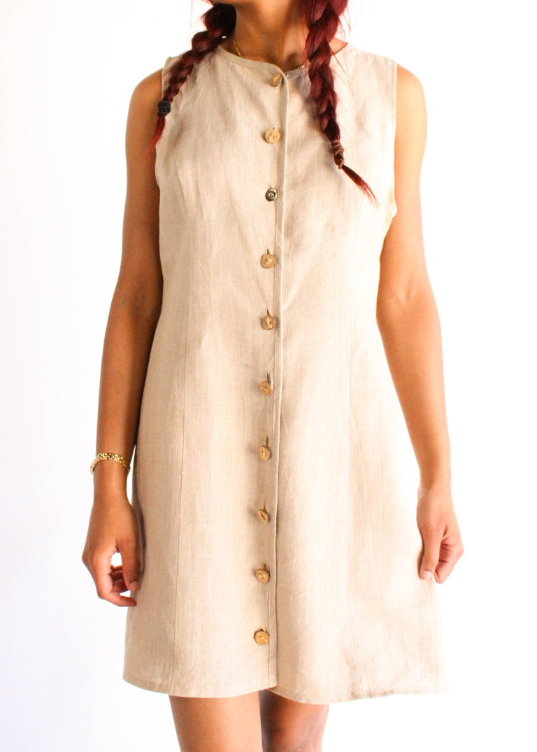 Vintage Linen Dress D0454