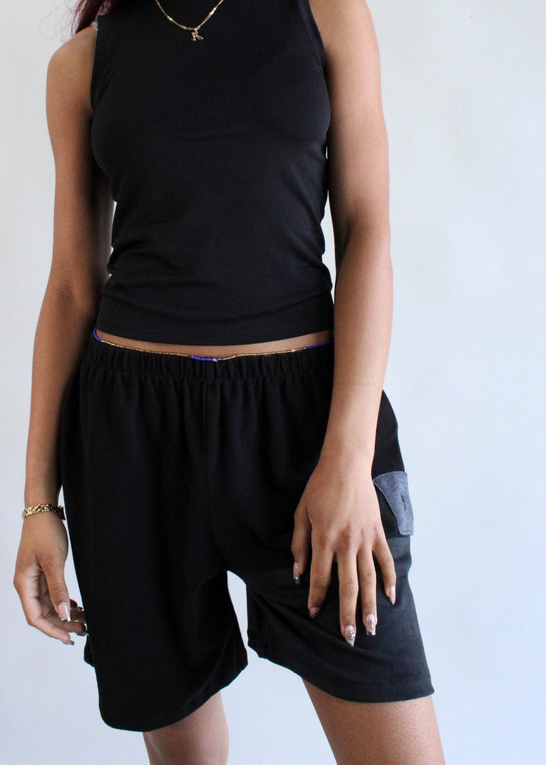 RCYCLD Eco-Blackout Pieced Short