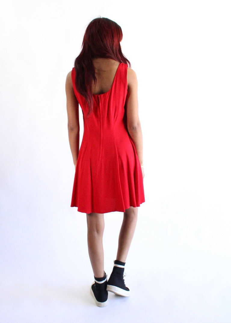 Vintage Red Dress D0137
