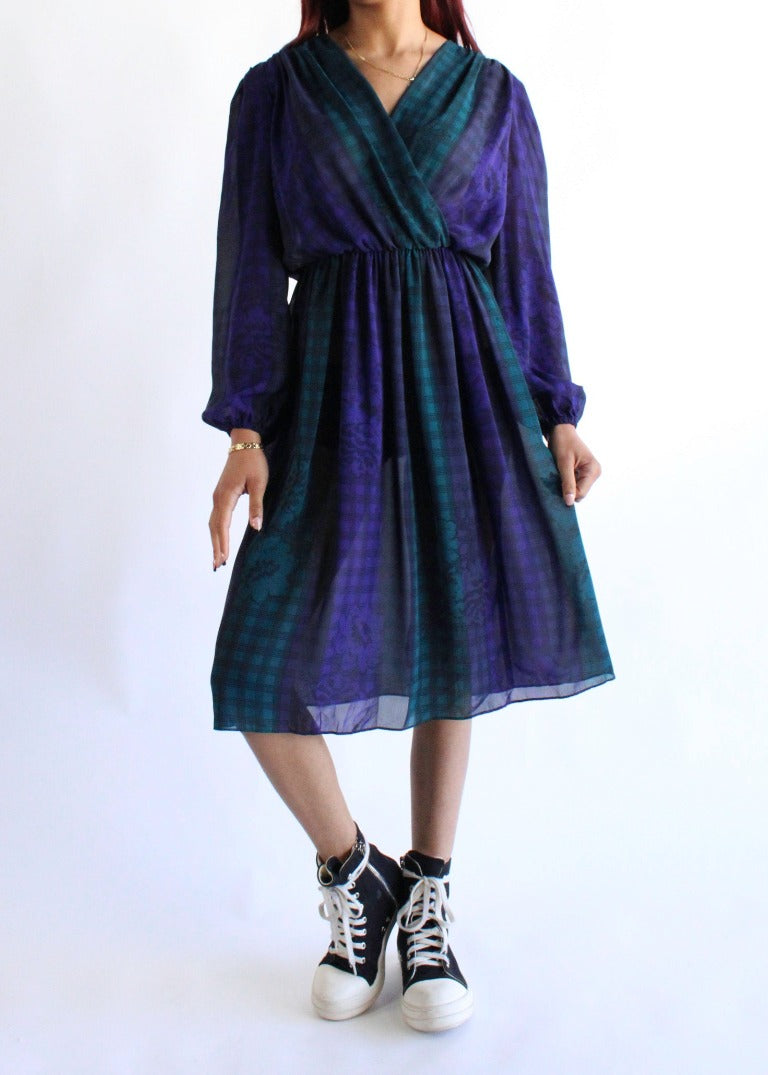Vintage Gingham Dress D0382