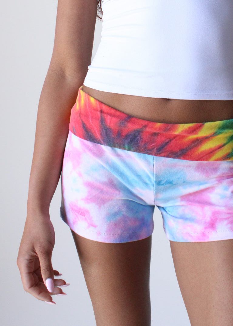 RCYCLD Fold Over Tie Dye Micro Short