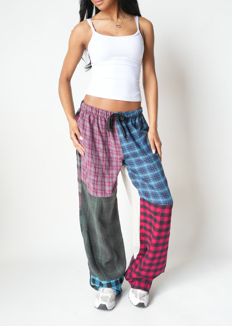 RCYCLD Flannel Pieced Easy Pant