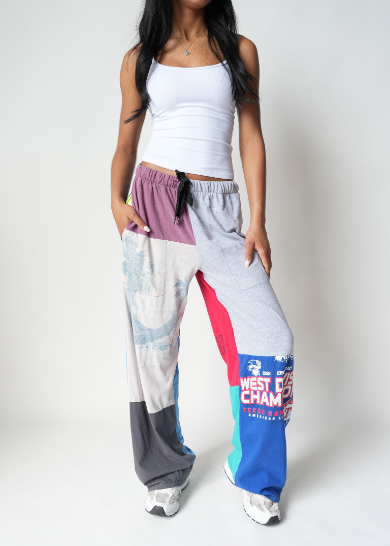 RCYCLD Graphic Tee Pieced Easy Pant