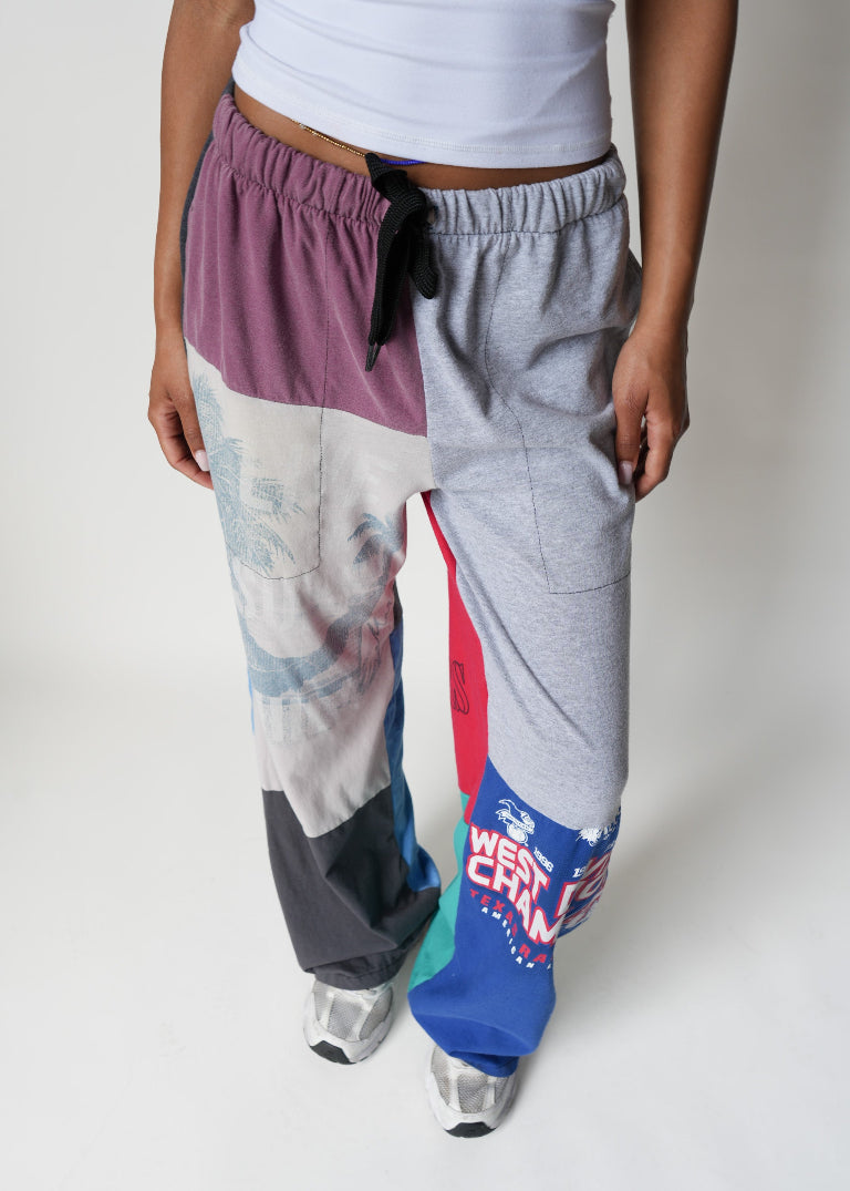 RCYCLD Graphic Tee Pieced Easy Pant