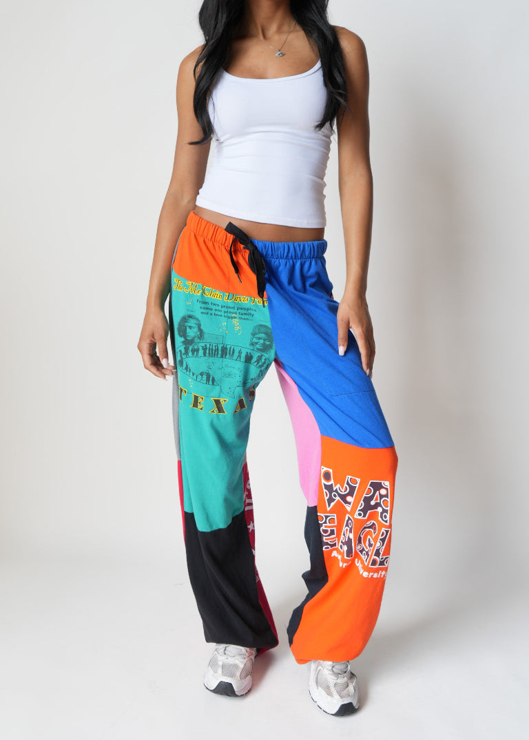 RCYCLD Graphic Tee Pieced Easy Pant