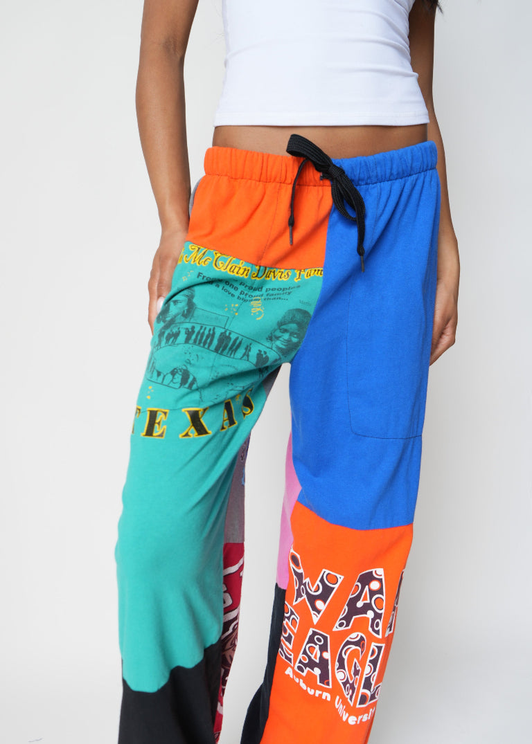 RCYCLD Graphic Tee Pieced Easy Pant