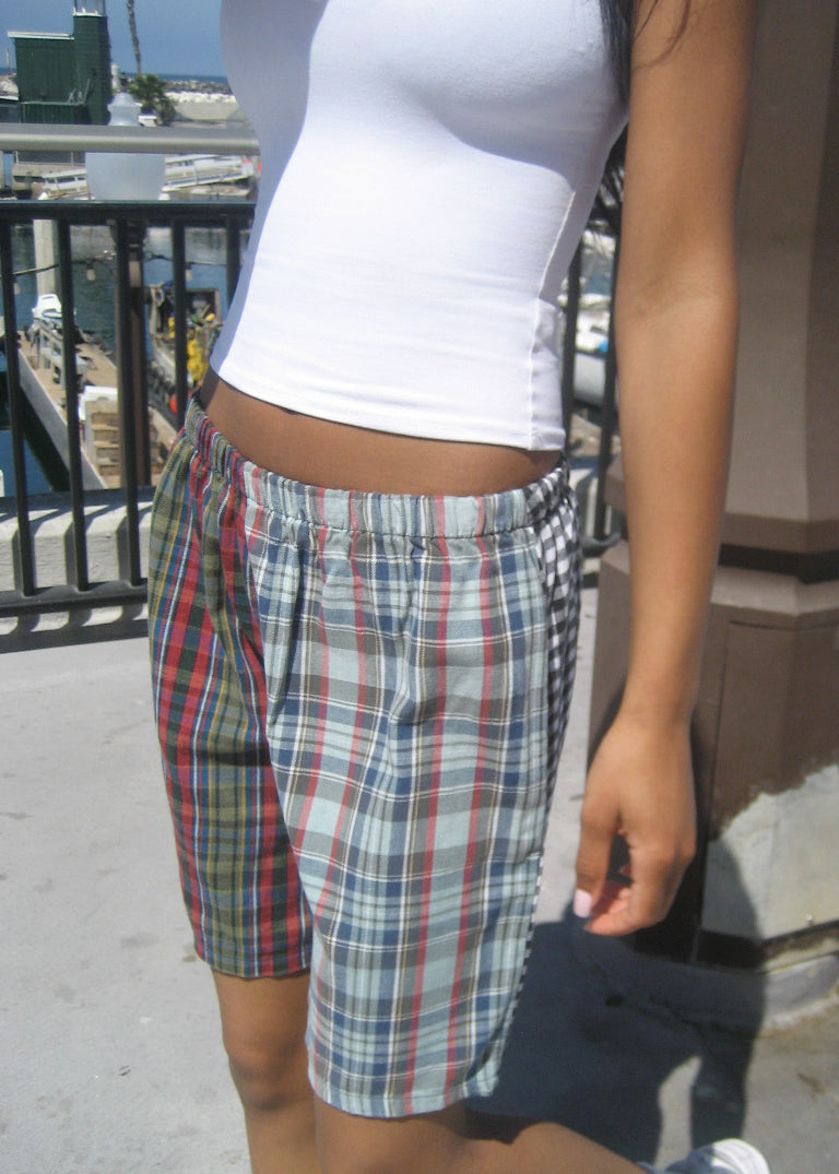 RCYCLD Flannel Pieced Shorts