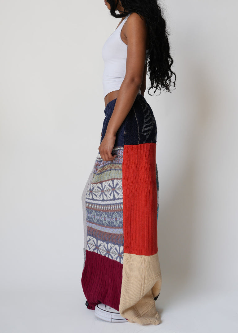 RCYCLD Knit Sweater Pieced Maxi Skirt