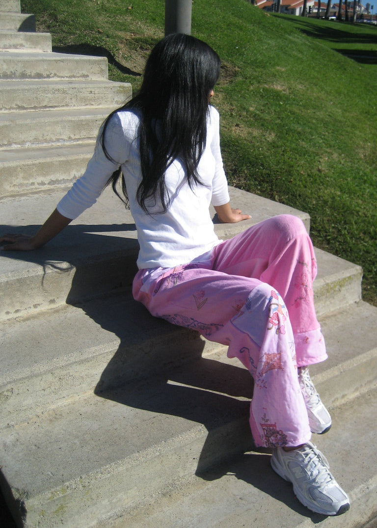 RCYCLD Over Dyed Embroidered Pieced Pant
