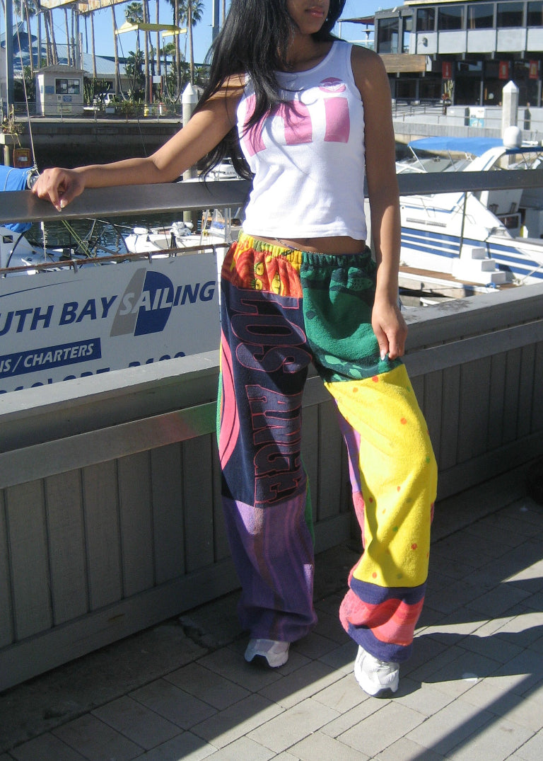 RCYCLD Over Dyed Towel Pieced Pants