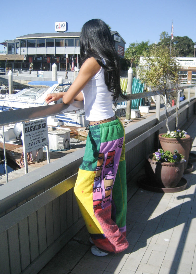 RCYCLD Over Dyed Towel Pieced Pants