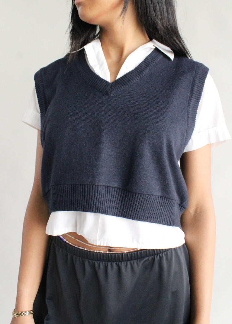 RCYCLD Cropped Sweater Vest