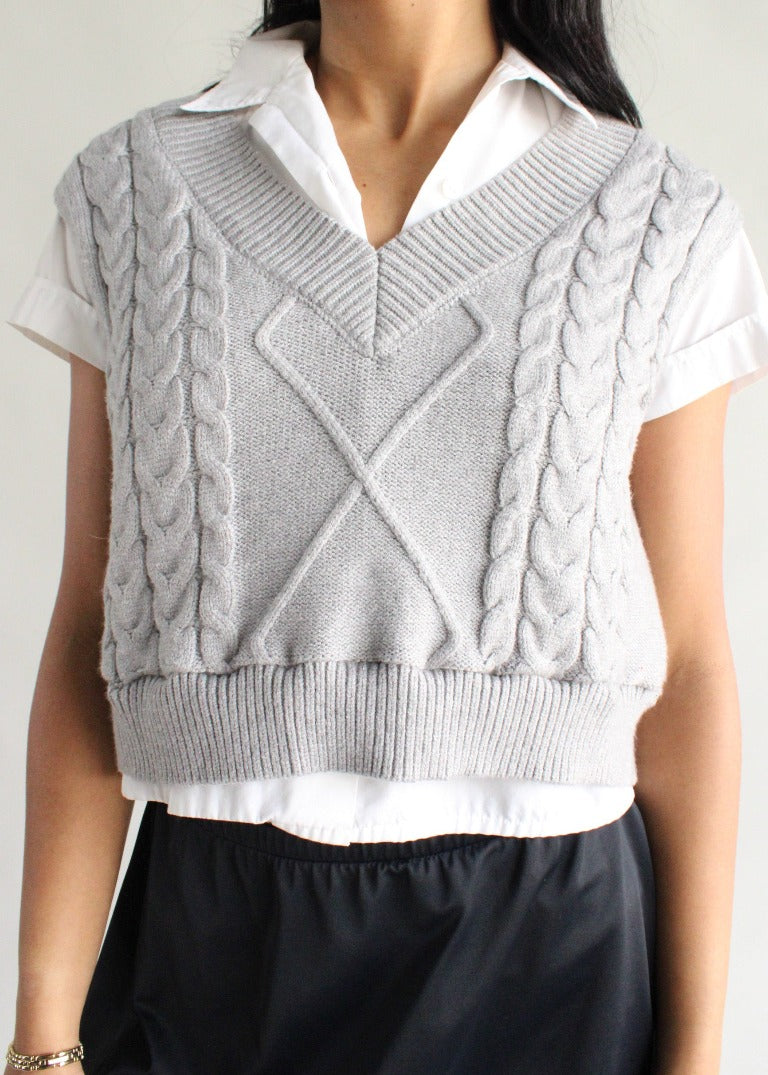 RCYCLD Cropped Sweater Vest