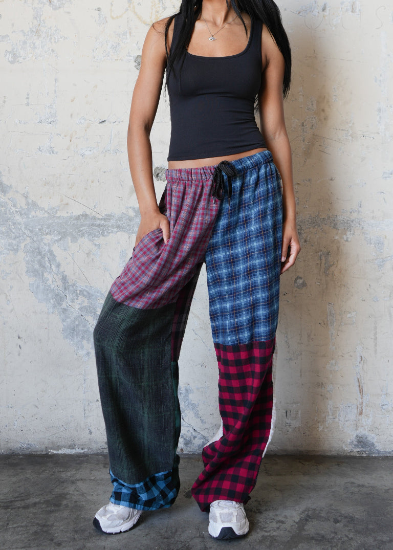 RCYCLD Flannel Pieced Easy Pant