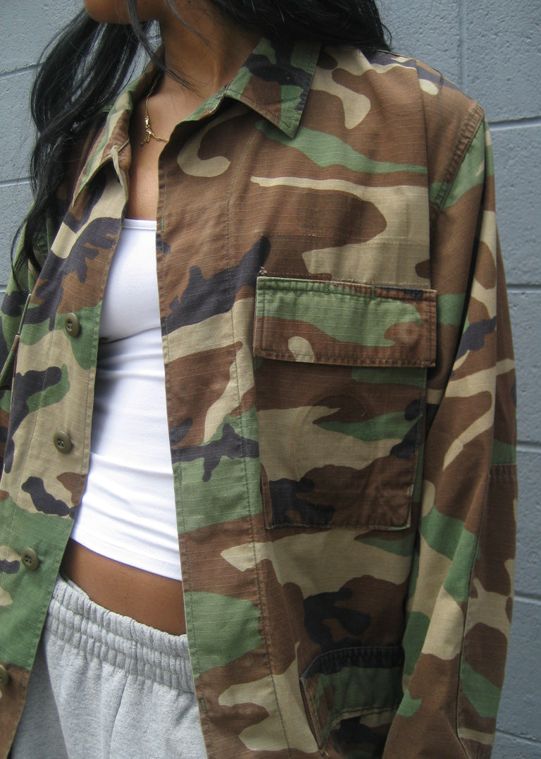 Vintage Camouflage Utility Shirt