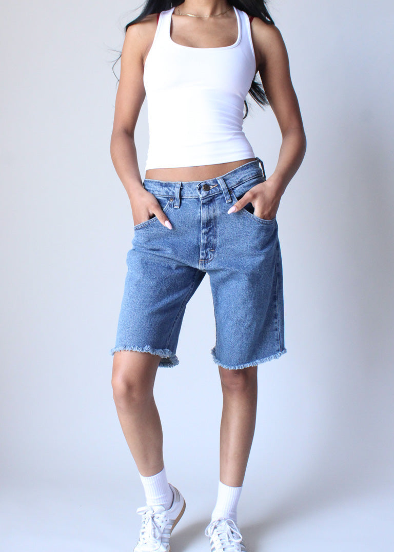 Vintage Wrangler Denim Cut Off Shorts Long Line