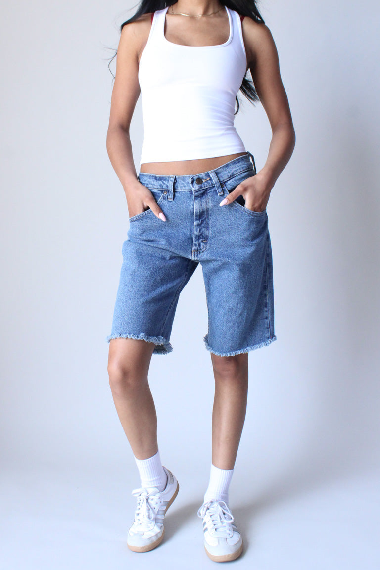 Vintage Wrangler Denim Cut Off Shorts Long Line