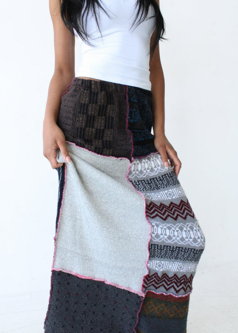 RCYCLD Knit Sweater Pieced Maxi Skirt