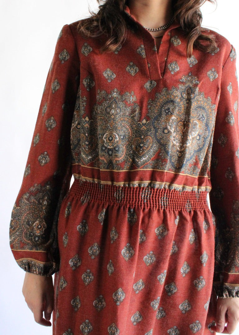 Vintage Printed Dress D0387
