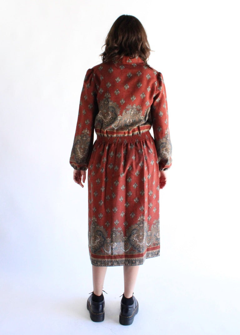 Vintage Printed Dress D0387