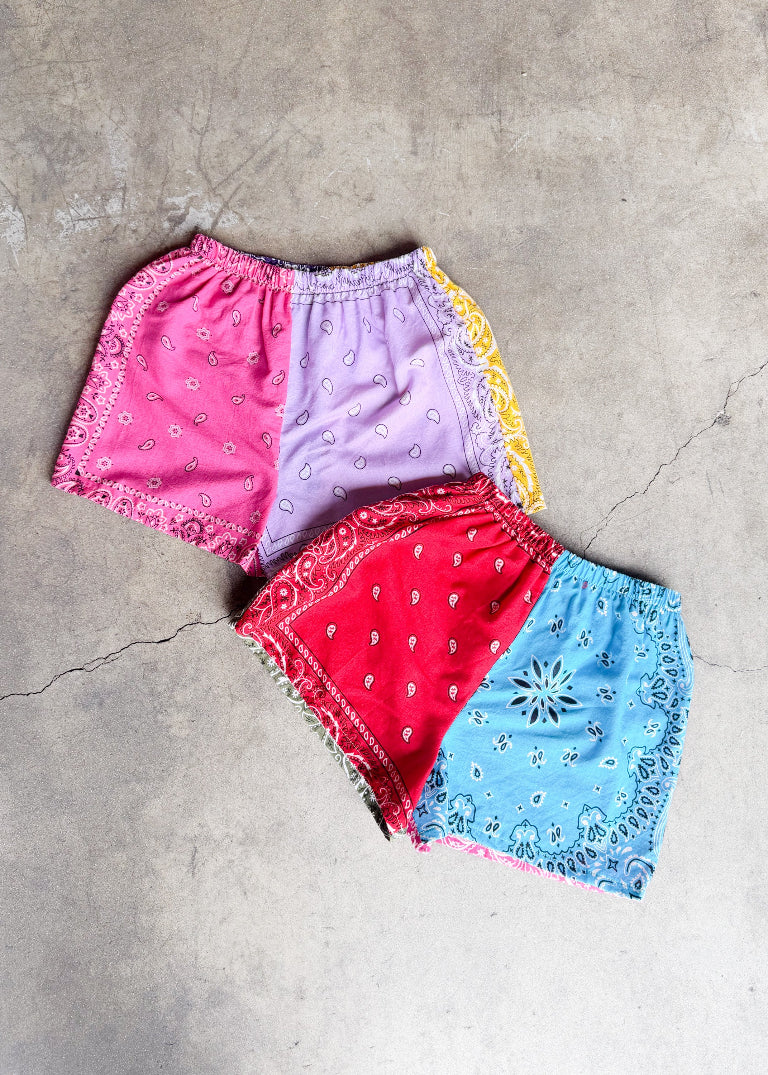 RCYCLD Bandana Pieced Shorts