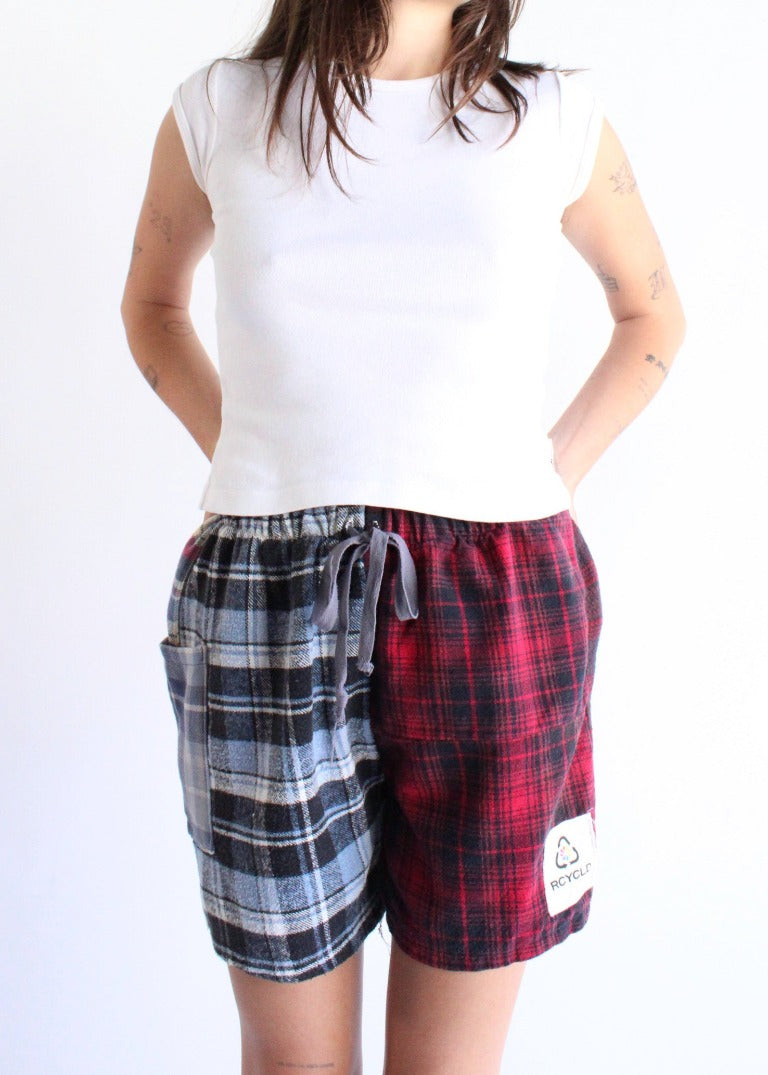 RCYCLD Eco Flannel Pieced Shorts
