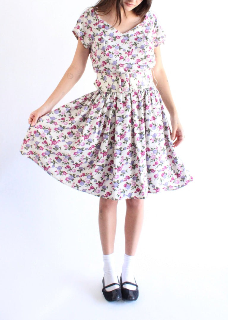 Vintage Floral Dress D0362