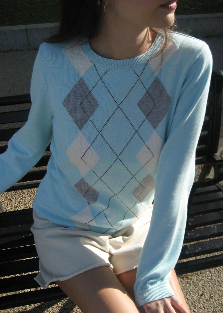 Y2K Argyle Sweater