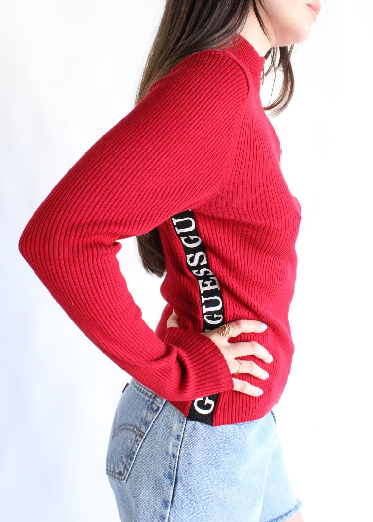 Vintage Guess Zip Up Sweater T0120