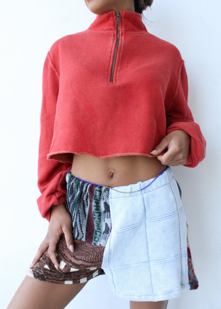 RCYCLD Cropped Quarter Zip