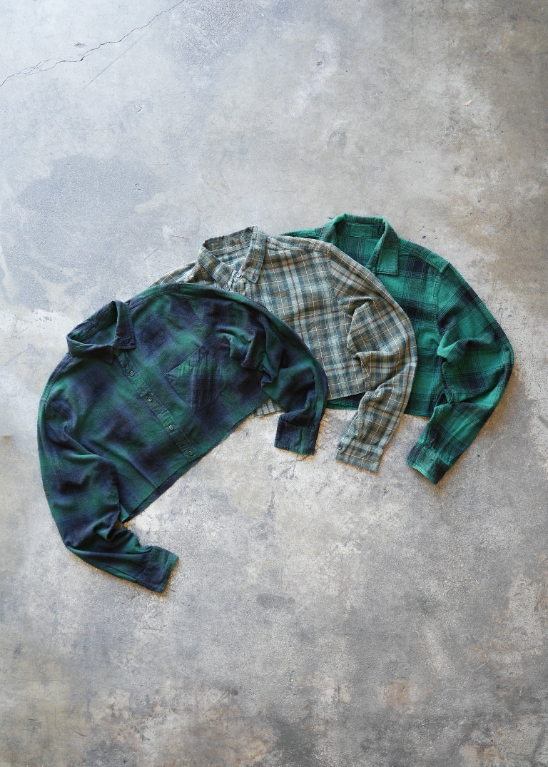 RCYCLD Cropped Flannel Shirt