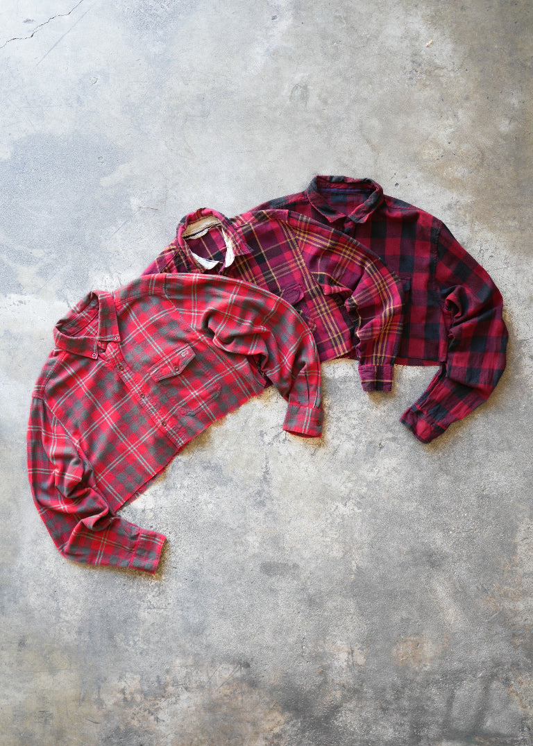 RCYCLD Cropped Flannel Shirt