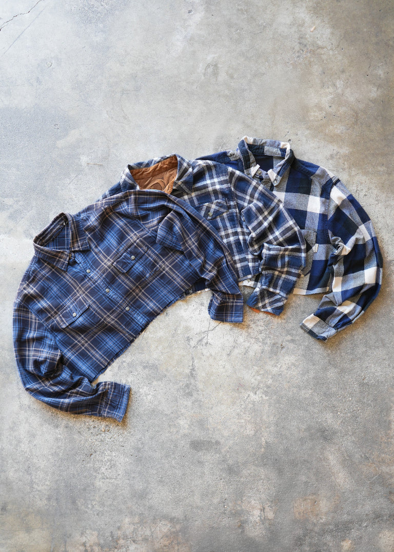 RCYCLD Cropped Flannel Shirt