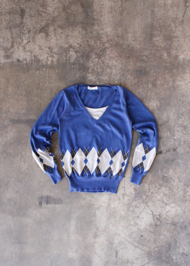 Y2K Argyle Sweater