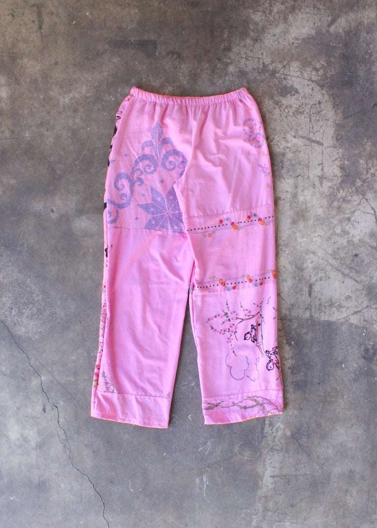 RCYCLD Over Dyed Embroidered Pieced Pant