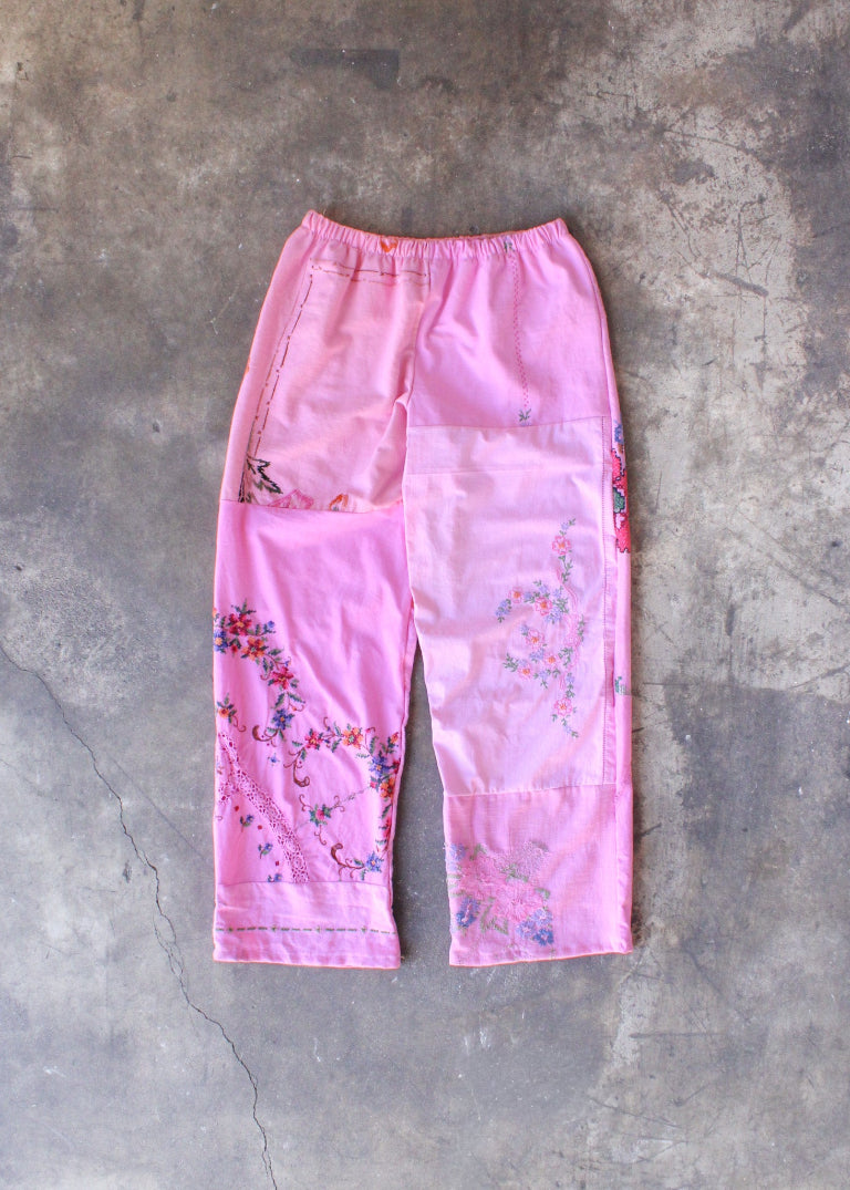 RCYCLD Over Dyed Embroidered Pieced Pant