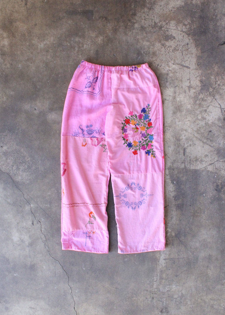 RCYCLD Over Dyed Embroidered Pieced Pant