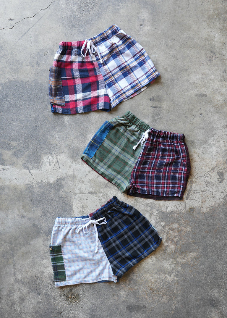 RCYCLD Eco Flannel Pieced Shorts