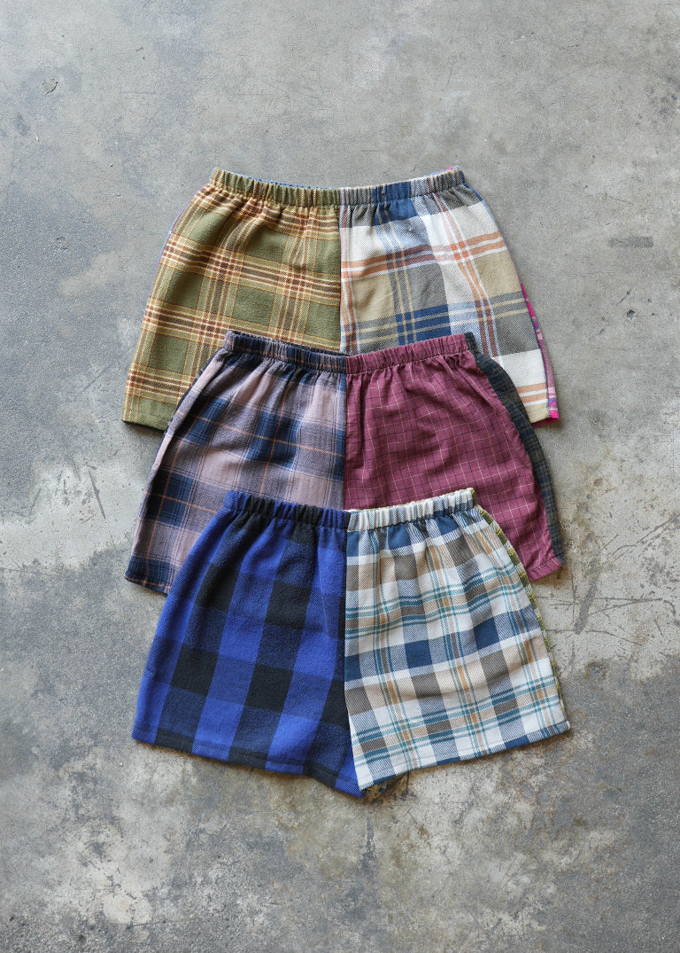 RCYCLD Flannel Pieced Shorts