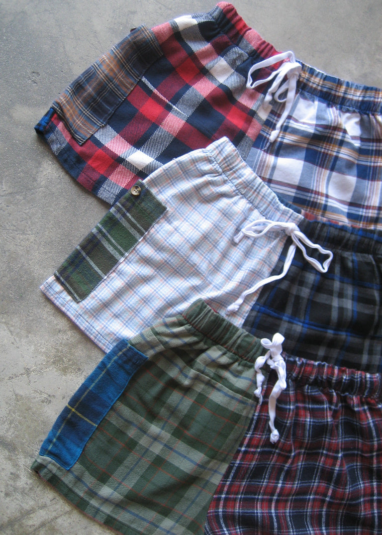 RCYCLD Eco Flannel Pieced Shorts