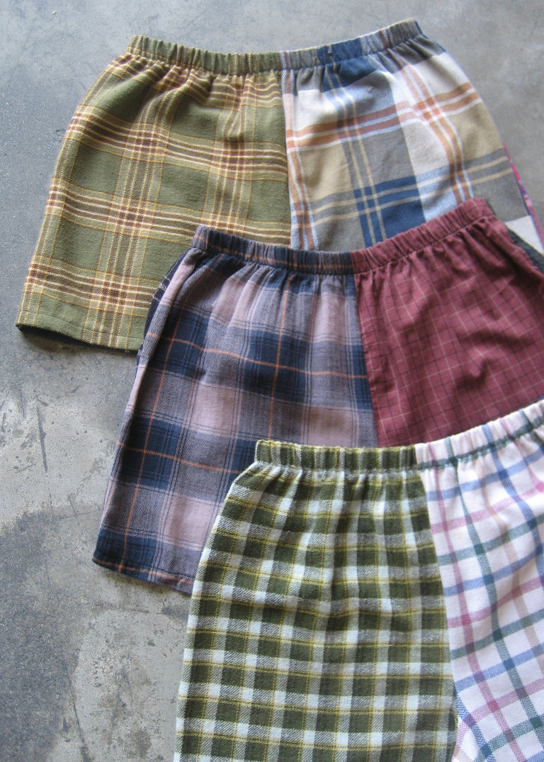 RCYCLD Flannel Pieced Shorts