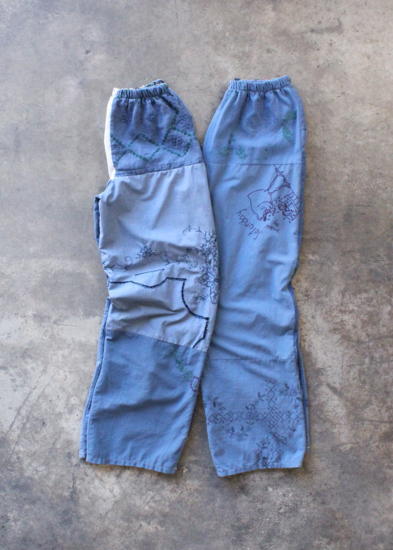 RCYCLD Over Dyed Embroidered Pieced Pant