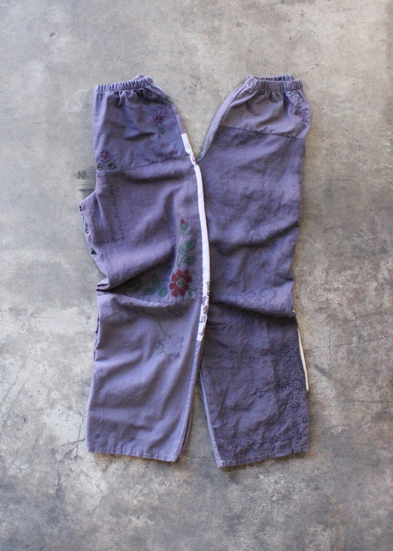 RCYCLD Over Dyed Embroidered Pieced Pant