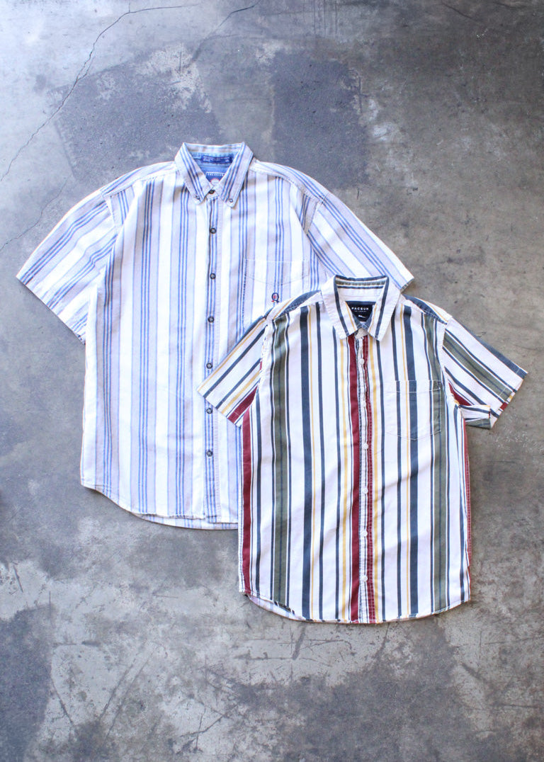 Oversize Bold Stripe Stripe Button Down Shirt