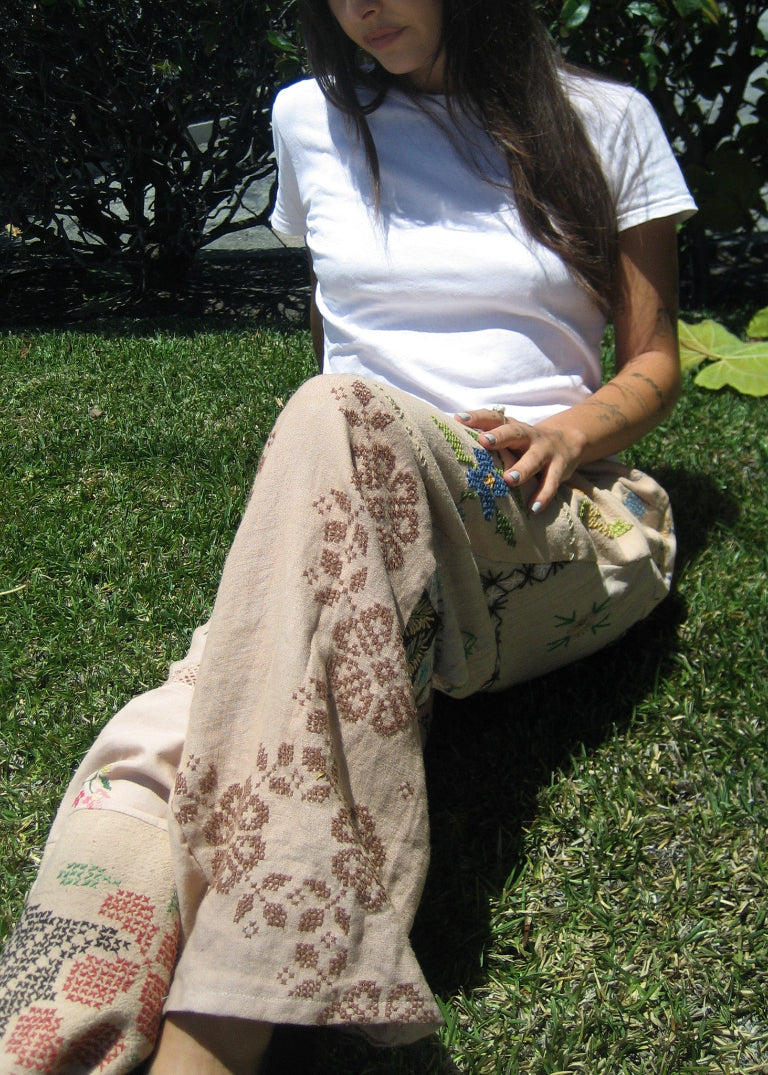 RCYCLD Embroidered Pieced Pant