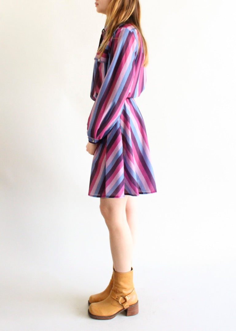 Vintage Striped Dress D0236